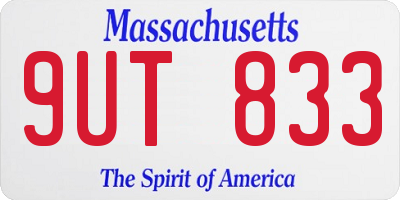 MA license plate 9UT833
