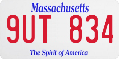 MA license plate 9UT834