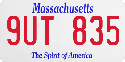 MA license plate 9UT835