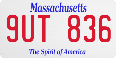MA license plate 9UT836