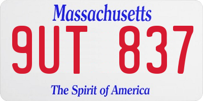 MA license plate 9UT837