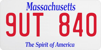 MA license plate 9UT840