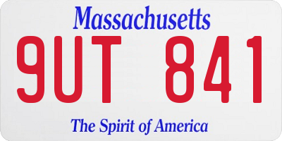 MA license plate 9UT841