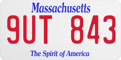 MA license plate 9UT843