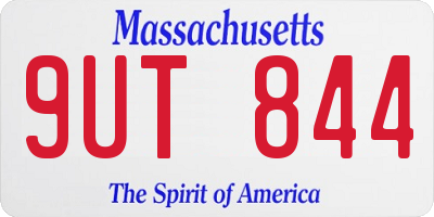 MA license plate 9UT844