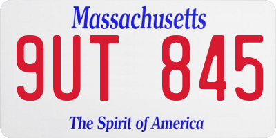 MA license plate 9UT845