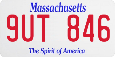 MA license plate 9UT846