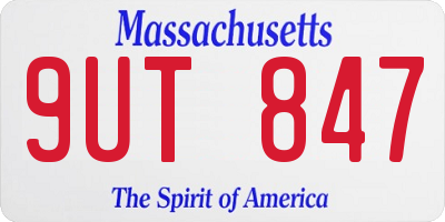 MA license plate 9UT847