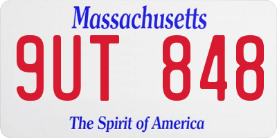MA license plate 9UT848