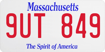 MA license plate 9UT849