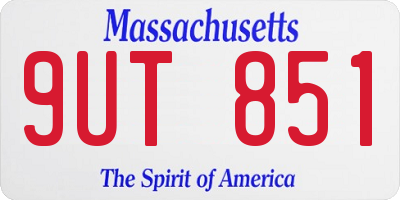 MA license plate 9UT851