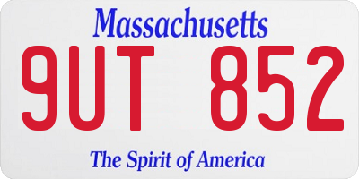 MA license plate 9UT852