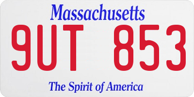 MA license plate 9UT853