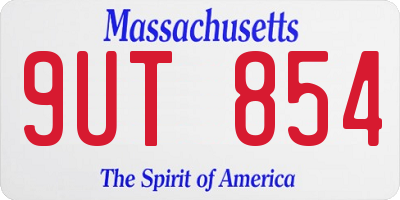 MA license plate 9UT854