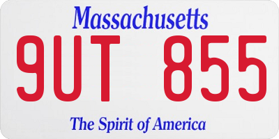 MA license plate 9UT855