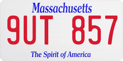 MA license plate 9UT857