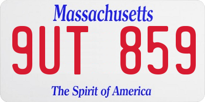 MA license plate 9UT859