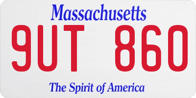 MA license plate 9UT860