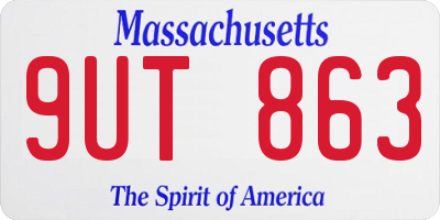 MA license plate 9UT863