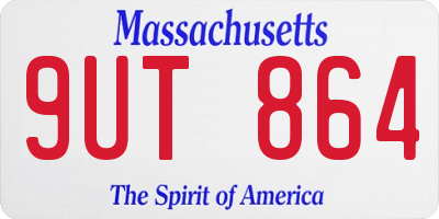 MA license plate 9UT864