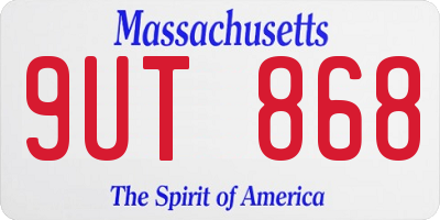 MA license plate 9UT868