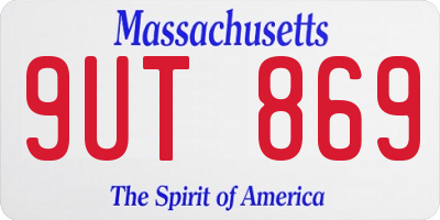 MA license plate 9UT869