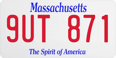 MA license plate 9UT871