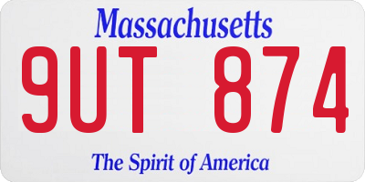 MA license plate 9UT874