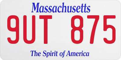 MA license plate 9UT875