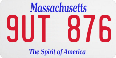 MA license plate 9UT876