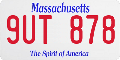 MA license plate 9UT878