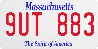 MA license plate 9UT883