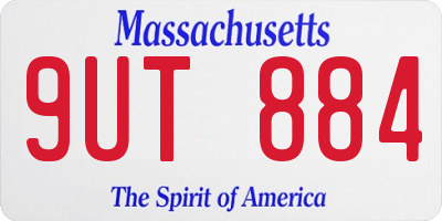 MA license plate 9UT884