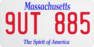 MA license plate 9UT885