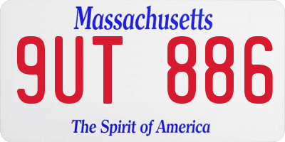 MA license plate 9UT886