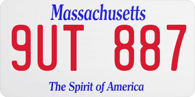MA license plate 9UT887