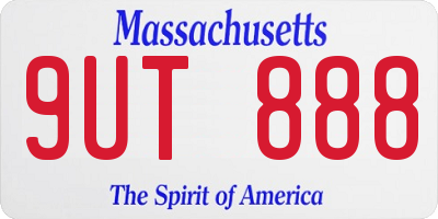 MA license plate 9UT888
