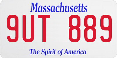 MA license plate 9UT889