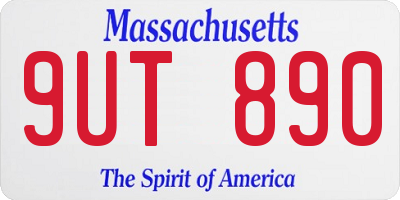 MA license plate 9UT890