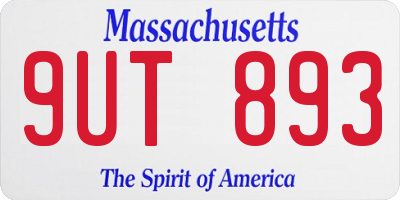 MA license plate 9UT893