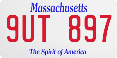 MA license plate 9UT897