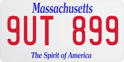 MA license plate 9UT899