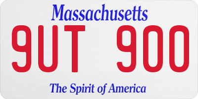 MA license plate 9UT900