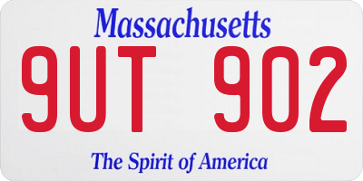 MA license plate 9UT902