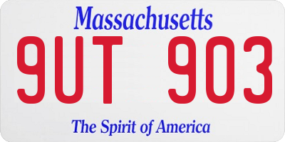 MA license plate 9UT903