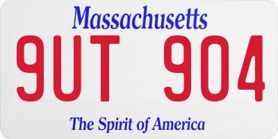MA license plate 9UT904