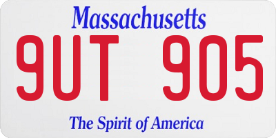 MA license plate 9UT905