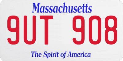 MA license plate 9UT908