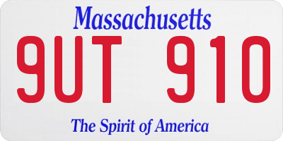 MA license plate 9UT910