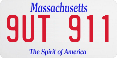MA license plate 9UT911